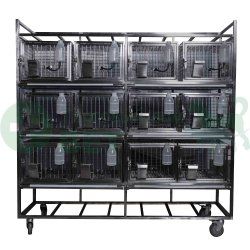 ТД ВЕТ Стеллаж с клетками для лабораторных кроликов 1860х500х1700(1850)h на колесах