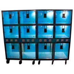 ТД ВЕТ Модуль из 12 клеток из полипропилена с освещением анемостат 2400х700х1840(2000) с колёсами