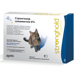 Zoetis Стронгхолд 45 мг, капли для кошек 2,6-7,5 кг (3 пипетки х 0,75 мл)