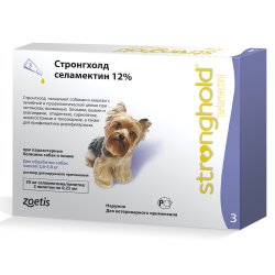 Zoetis Стронгхолд 30 мг, капли для собак 2,6-5 кг (3 пипетки х 0,25 мл)