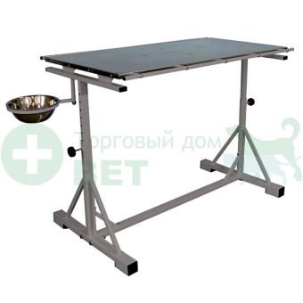ТД ВЕТ Стол ветеринарный СВУ-35.02 1300х700х700-1030h мм, нерж/краска (каркас серый)