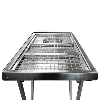 ТД ВЕТ Стол ветеринарный стоматологический VETBOT-77 с мойкой, столешница сетка нерж.сталь, 1300x600x(300- 1190)h мм (ка