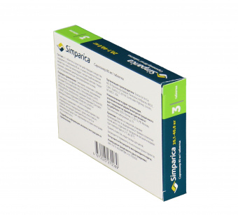 Zoetis Симпарика, жевательные таблетки для собак весом от 20-40кг, 80 мг, 3 таб.