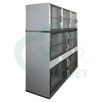 ТД ВЕТ Модуль из 7 клеток из полипропилена,1700х500х1770(1880)h с колесами