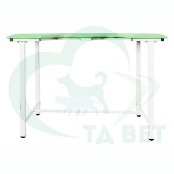 ТД ВЕТ Стол ветеринарный СВУ-5 для УЗИ, 1320x720x900, каркас белый, зеленая обивка