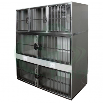 ТД ВЕТ Модуль из 7 клеток из полипропилена,1700х500х1770(1880)h с колесами