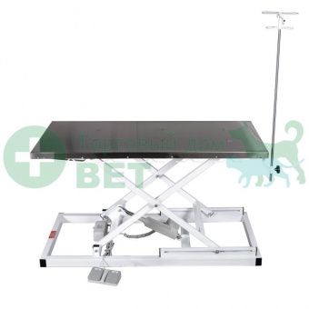 ТД ВЕТ Стол ветеринарный с подогревом VETBOT-72.1500 без слива, со штативом, электропривод, 1500x600x(280- 1050)h мм (ка