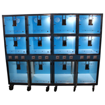 ТД ВЕТ Модуль из 12 клеток из полипропилена с освещением анемостат 2400х700х1840(2000) с колёсами