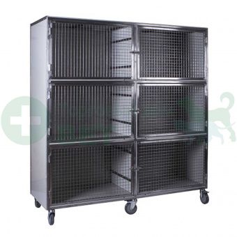 ТД ВЕТ Модуль клеток из полипропилена, 3х ярусный из 6 клеток 2/2/2, 1800х600х1750(1910)h