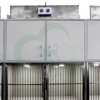 ТД ВЕТ Модуль из 18 клеток полипропилена с системой хран. из ЛДСП 3500х600х2660(2820)h с колесами