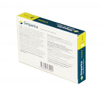 Zoetis Симпарика, жевательные таблетки для собак весом от 1,3-2,5кг, 5мг, 3 таб.