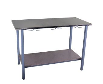 ТД ВЕТ Стол ветеринарный универсальный СВУ-50.02 нерж. сталь, п-обр каркас, 1300x600x900h мм (каркас серый)