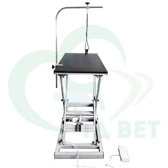 ТД ВЕТ Стол для груминга VETBOT-85 с электроприводом, с кронштейном, 1240х640х(300-950)h (каркас серый)