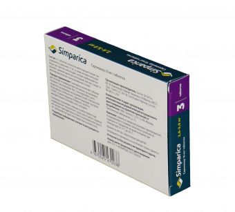 Zoetis Симпарика, жевательные таблетки для собак весом от 2,6-5кг, 10 мг, 3 таб.