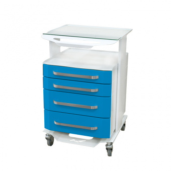 ВЗМО Стол тумба СИПС-Н-01 с 4 ящиками, цвет фасада голубой