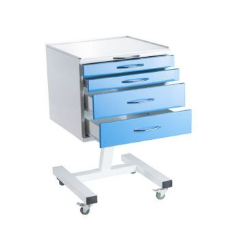 ВЗМО Стол тумба СИПС-М-01 с 4 ящиками СТАНДАРТ, цвет фасада голубой