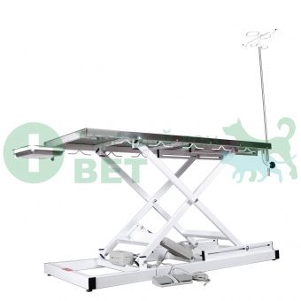 ТД ВЕТ Стол ветеринарный с подогревом VETBOT-72.1500 без слива, со штативом, электропривод, 1500x600x(280- 1050)h мм (ка