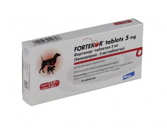 Elanco Фортекор №14 для лечения сердечной недостаточности у собак таблетки  5 мг