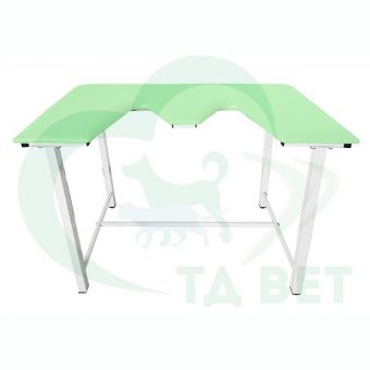 ТД ВЕТ Стол ветеринарный СВУ-5 для УЗИ, 1320x720x900, каркас белый, зеленая обивка