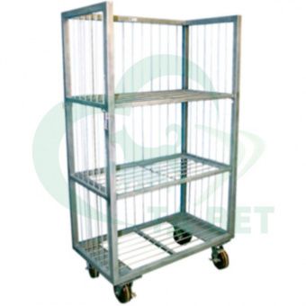 ТД ВЕТ Стеллаж для транспортировки лабораторных клеток Vetbot CL2008, 1500х600х1800