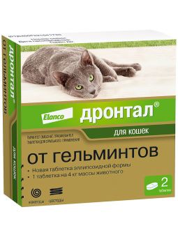 Bayer Дронтал таблетки от гельминтов для кошек 2 таб.