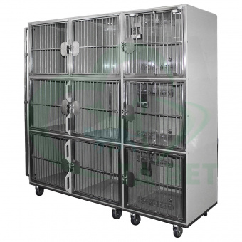ТД ВЕТ Модуль из 6 клеток из полипропилена, 1800х600х1830(1960) h с колесами