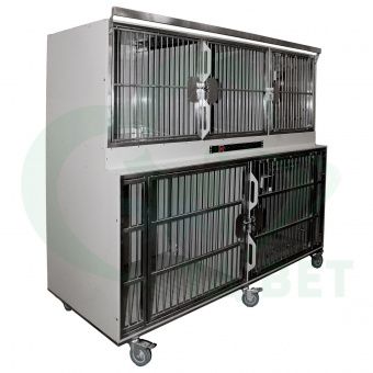 ТД ВЕТ Модуль из 5 клеток из полипропилена, 1800х700(600) х1490(1620) h с колесами