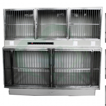 ТД ВЕТ Модуль из полипропилена из 5 клеток, разборный, с освещением 1800х600х1450(1750)h