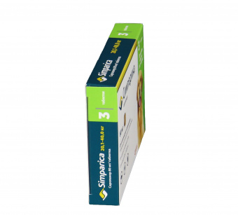 Zoetis Симпарика, жевательные таблетки для собак весом от 20-40кг, 80 мг, 3 таб.