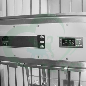 ТД ВЕТ Модуль 18 клеток из полипропилена с ИК подогревом и системой хранения из ЛДСП  3500х600х2520(2680)h с колесами