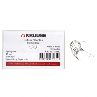 KRUUSE набор колющих хирургических игл 23 мм (1/2) 10 шт.