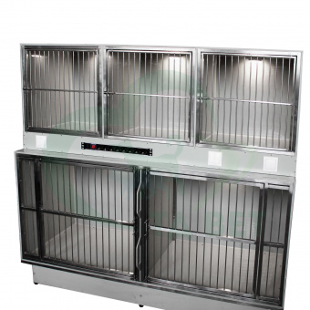 ТД ВЕТ Модуль из полипропилена из 5 клеток, разборный, с освещением 1800х600х1450(1750)h