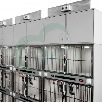 ТД ВЕТ Модуль из 18 клеток полипропилена с системой хран. из ЛДСП 3500х600х2660(2820)h с колесами