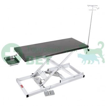 ТД ВЕТ Стол ветеринарный с подогревом VETBOT-72.1500 без слива, со штативом, электропривод, 1500x600x(280- 1050)h мм (ка