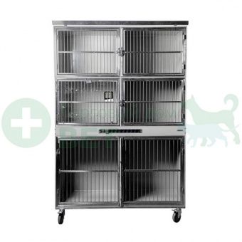 ТД ВЕТ Модуль клеток из полипропилена, 3х ярусный из 6 клеток 2/2/2, дверцы из прутка, 1460х550х2030h(2190)h