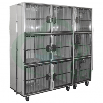 ТД ВЕТ Модуль из 6 клеток из полипропилена, 1800х600х1830(1960) h с колесами