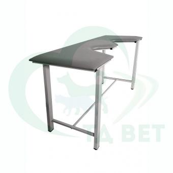 ТД ВЕТ Стол ветеринарный СВУ-5 для УЗИ, 1320x720x900, каркас серый, серая обивка