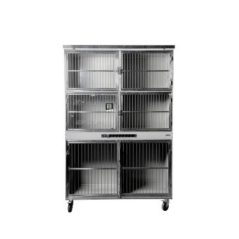 ТД ВЕТ Модуль клеток из полипропилена, 3х ярусный из 6 клеток 2/2/2, дверцы из прутка, 1460х550х2030h(2190)h