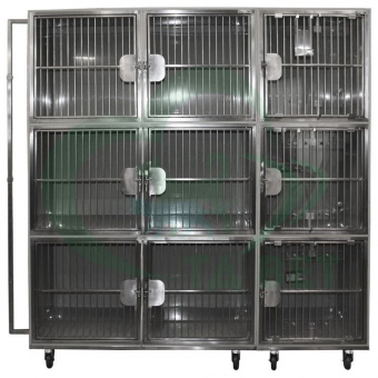 ТД ВЕТ Модуль из 6 клеток из полипропилена, 1800х600х1830(1960) h с колесами