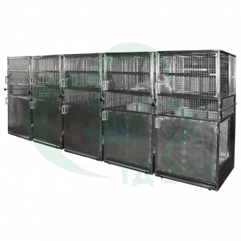 ТД ВЕТ Модуль из 6 клеток из полипропилена, 1800х600х1830(1960) h с колесами