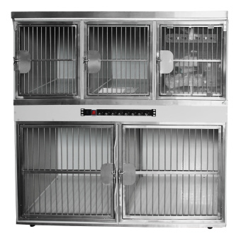 ТД ВЕТ Модуль из 5 клеток из полипропилена, разборный 1400х650х1340(со штангой)х1500(с колесами)h