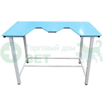 ТД ВЕТ Стол ветеринарный СВУ-18 для УЗИ, пластик (цвет голубой), 1320x720x900, каркас серый