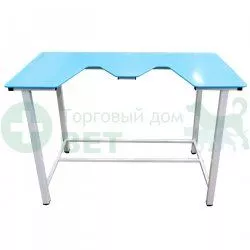 ТД ВЕТ Стол ветеринарный СВУ-18 для УЗИ, пластик (цвет голубой), 1320x720x900, каркас белый